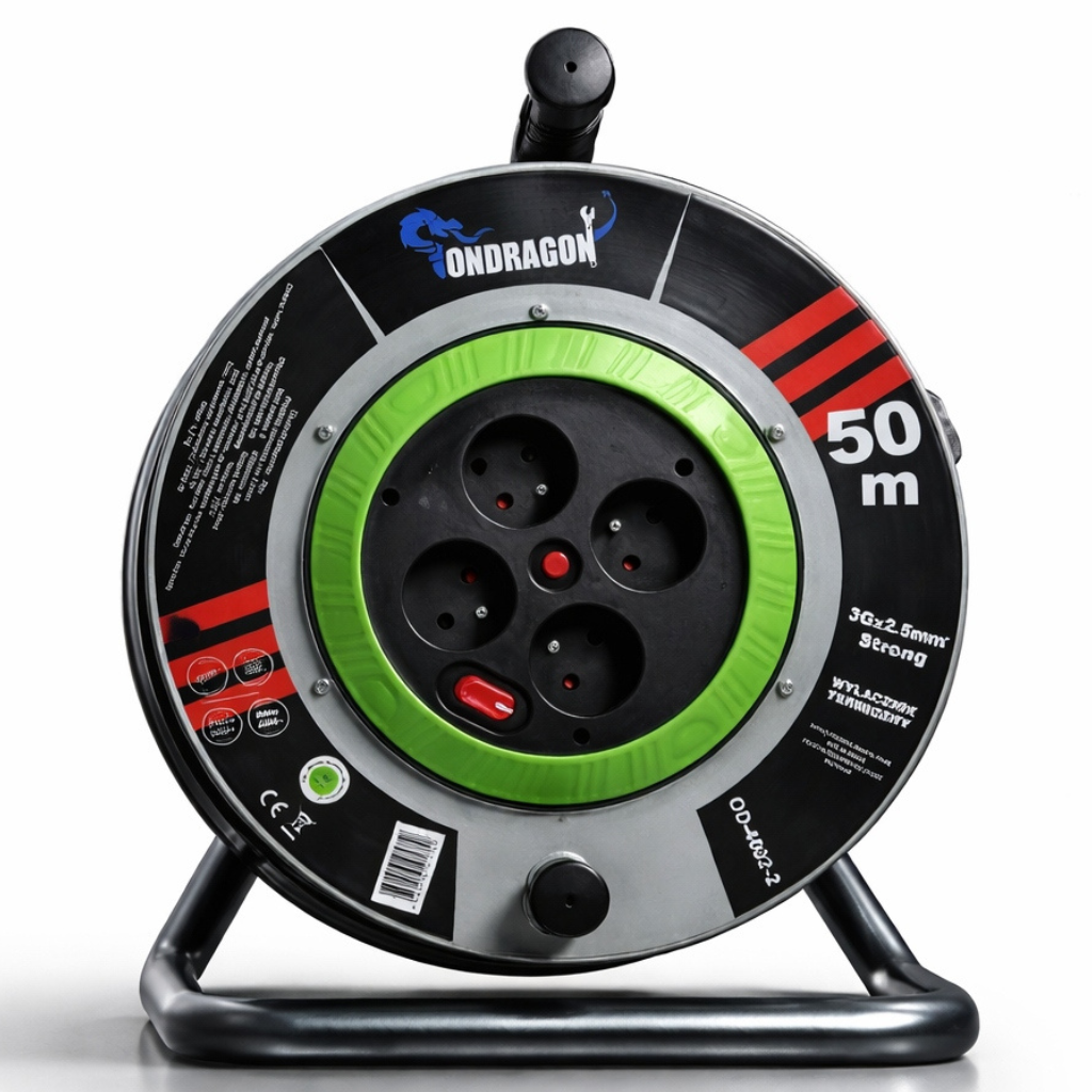 Prodlužovací kabel na bubnu 50 m – detail