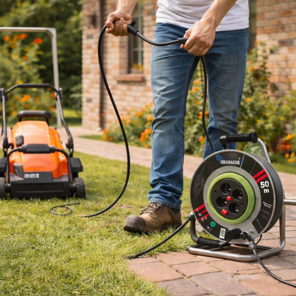 Prodlužovací kabel na bubnu 50 m – balení