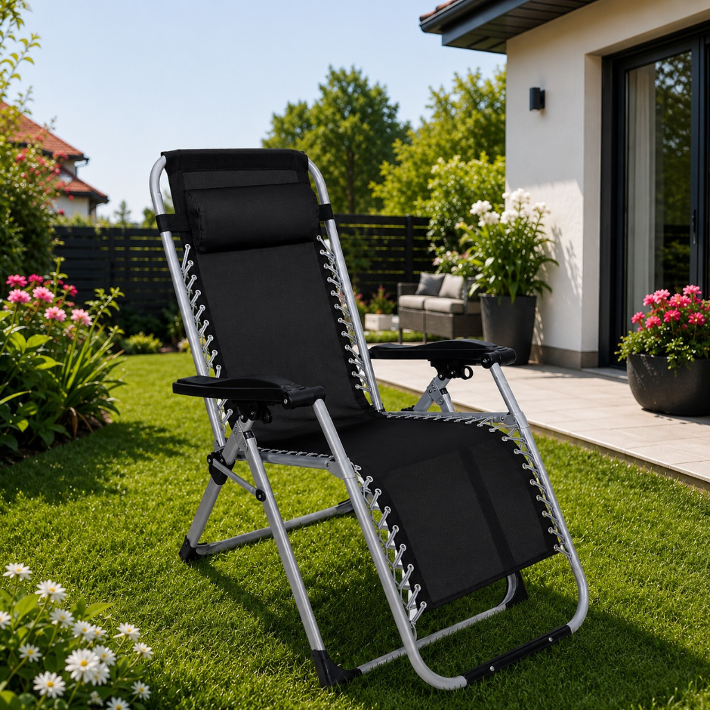 Relaxační lehátko s opěrkou hlavy – detail