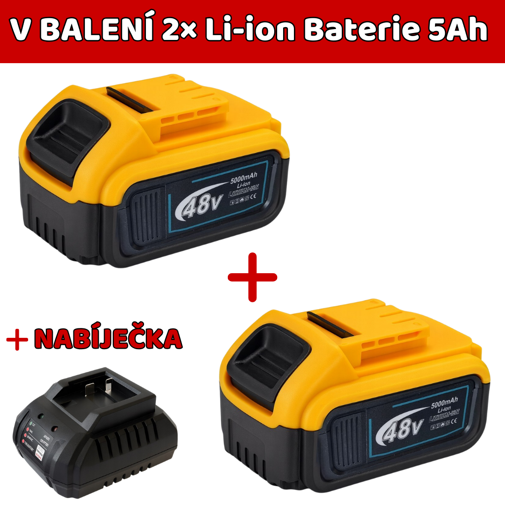 2 baterie a nabíječka v balení