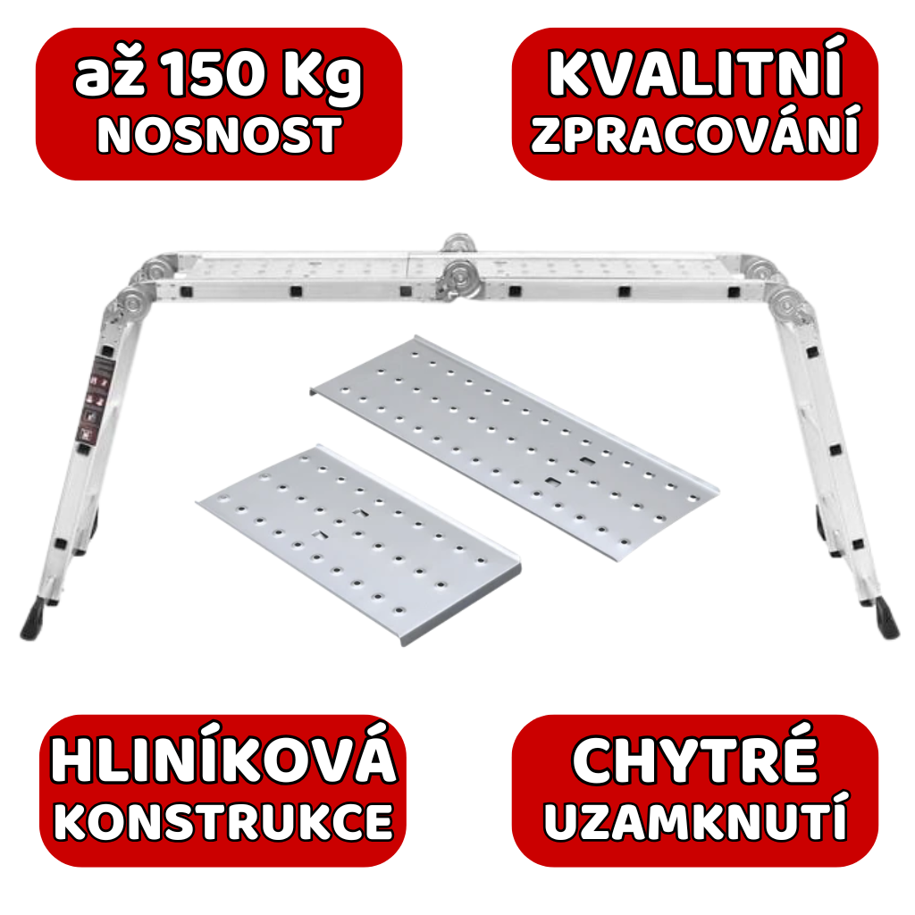 Hliníkový žebřík – použití jako plošina