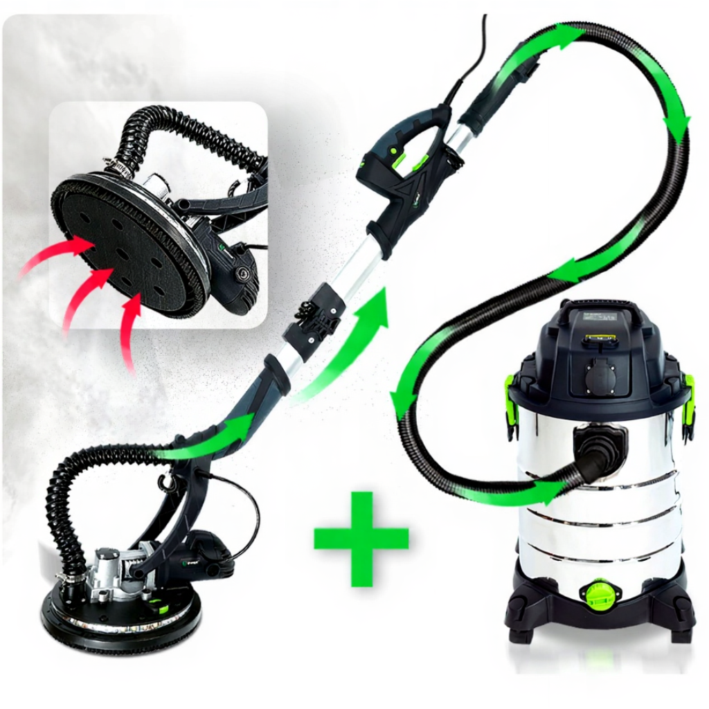 Kompletní sada – bruska, hadice, sáček, brusné papíry a taška