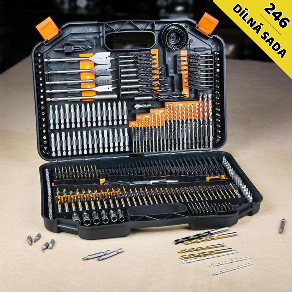 Sada vrtáků a bitů KRAFT&DELE KD999 v plastovém kufru