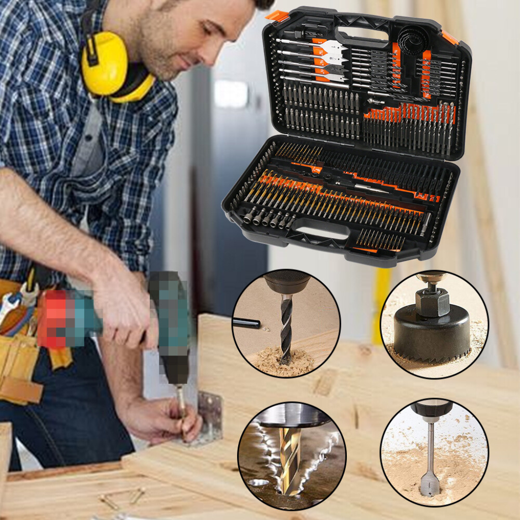 Sada vrtáků a bitů KRAFT&DELE KD999 – otevřený kufr