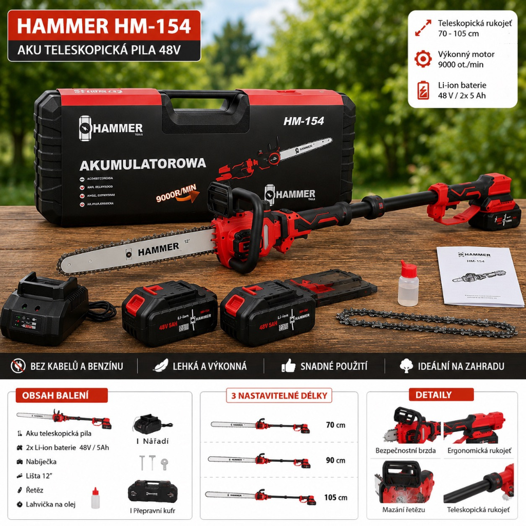 HAMMER 48V – teleskopická konstrukce