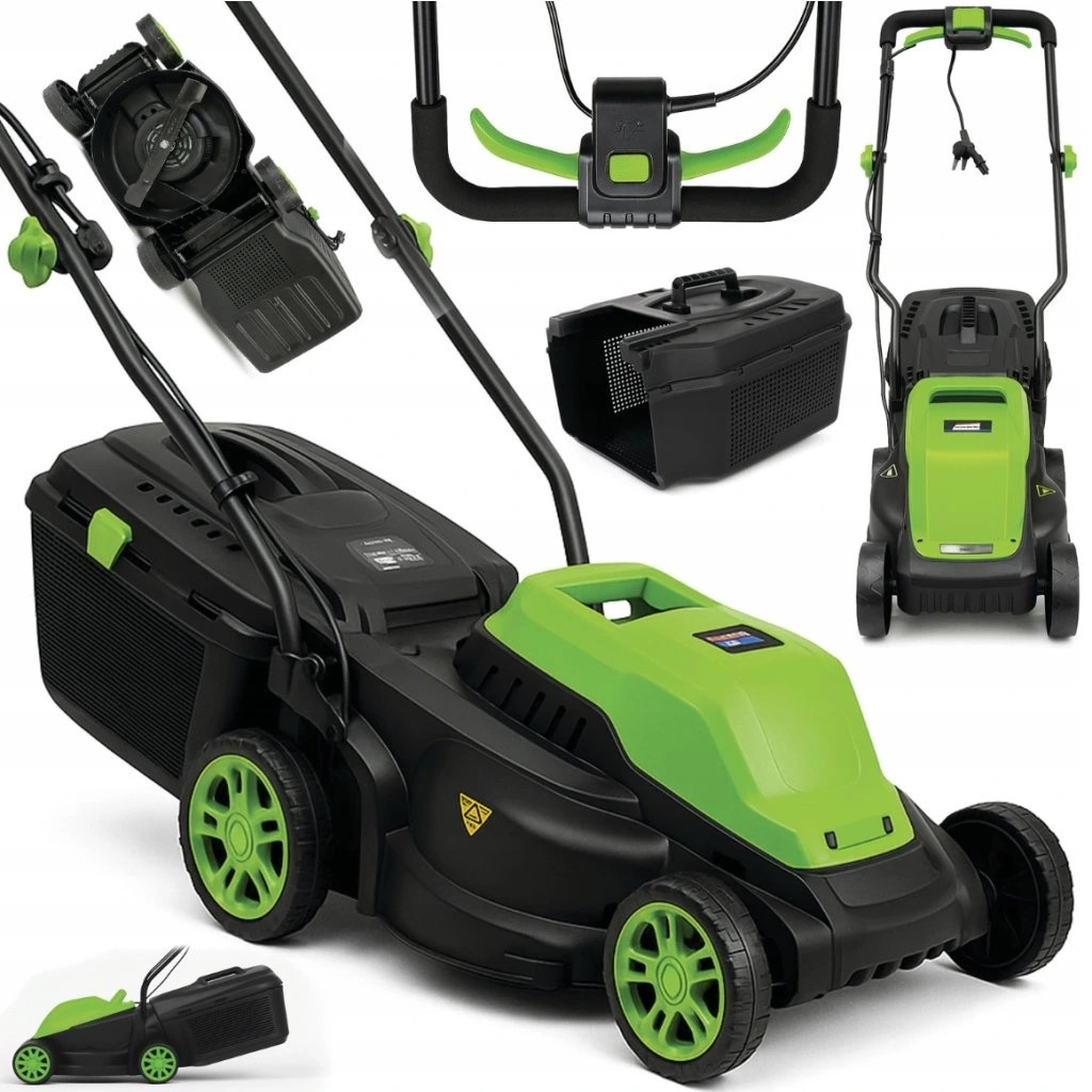 Elektrická sekačka ONDRAGON – detail ovládání a koše