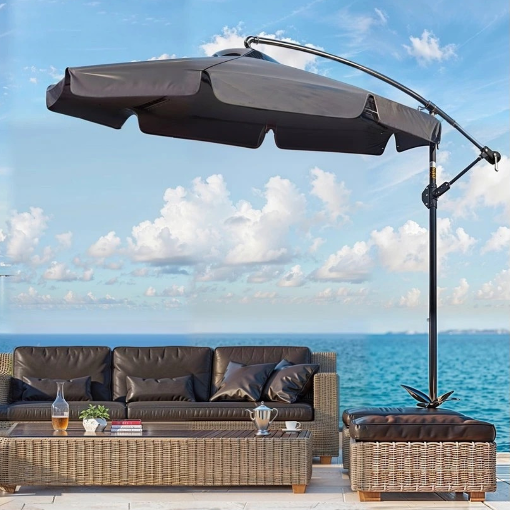 Zahradní parasol s boční konstrukcí