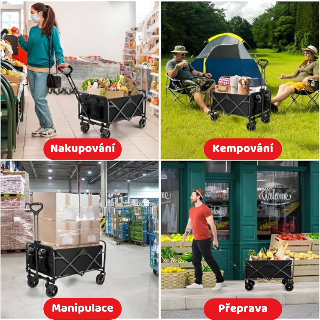 Multifunkční skládací přepravní vozík XXL Move – použití