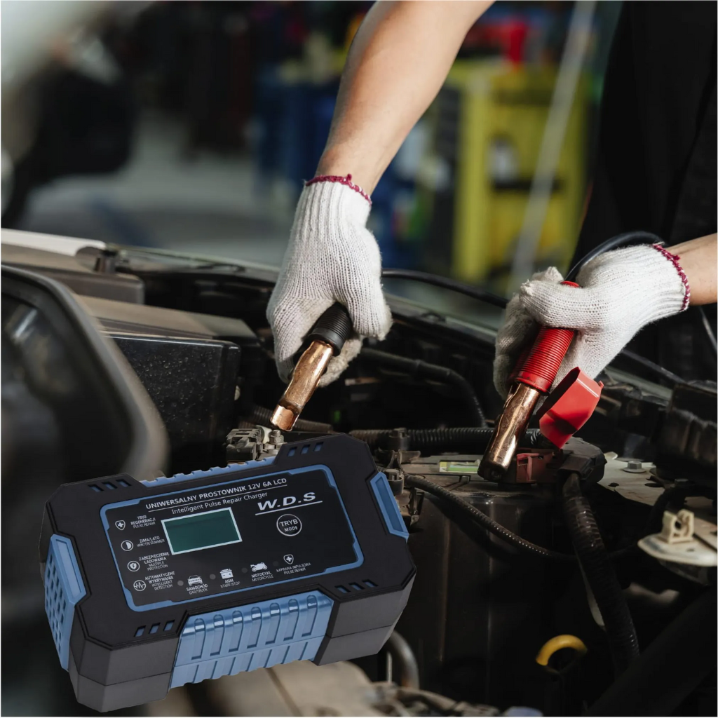 KRAFT&DELE WDS2230 – nabíječka autobaterií 12V/6A (přední strana)