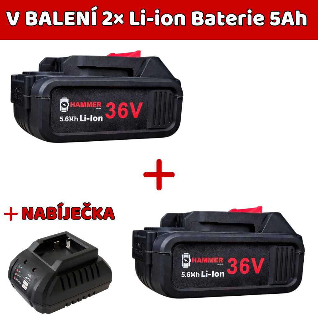 2 baterie a nabíječka v balení