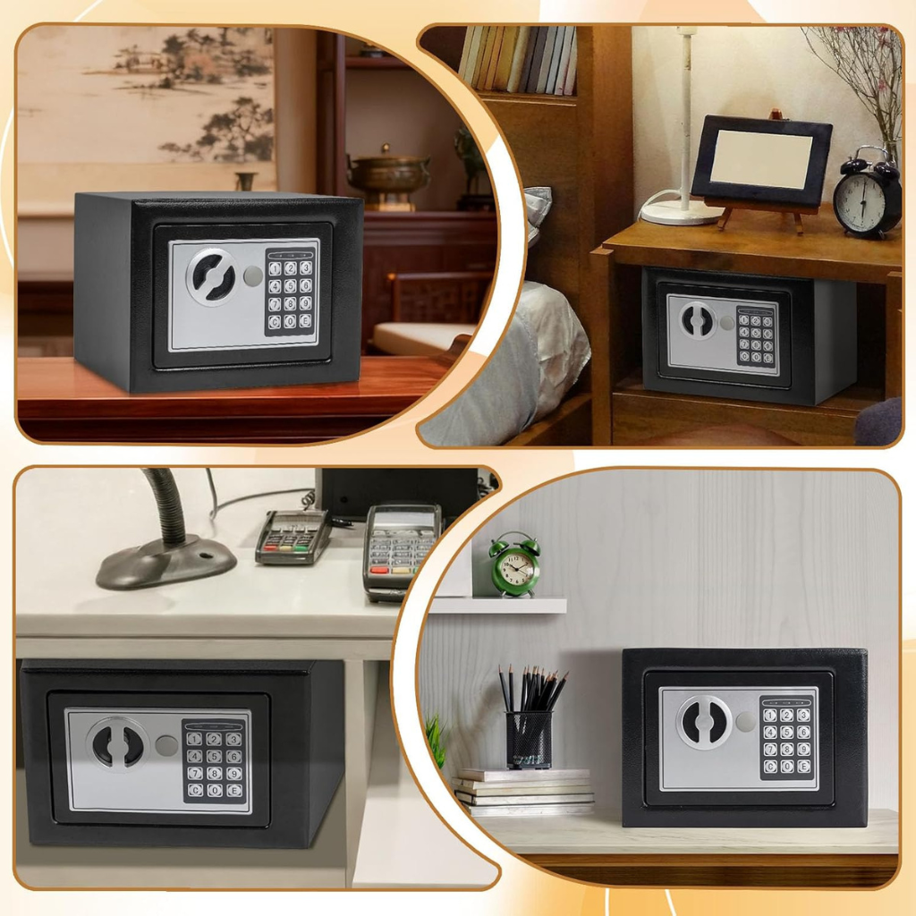 Obsah balení – trezor a příslušenství