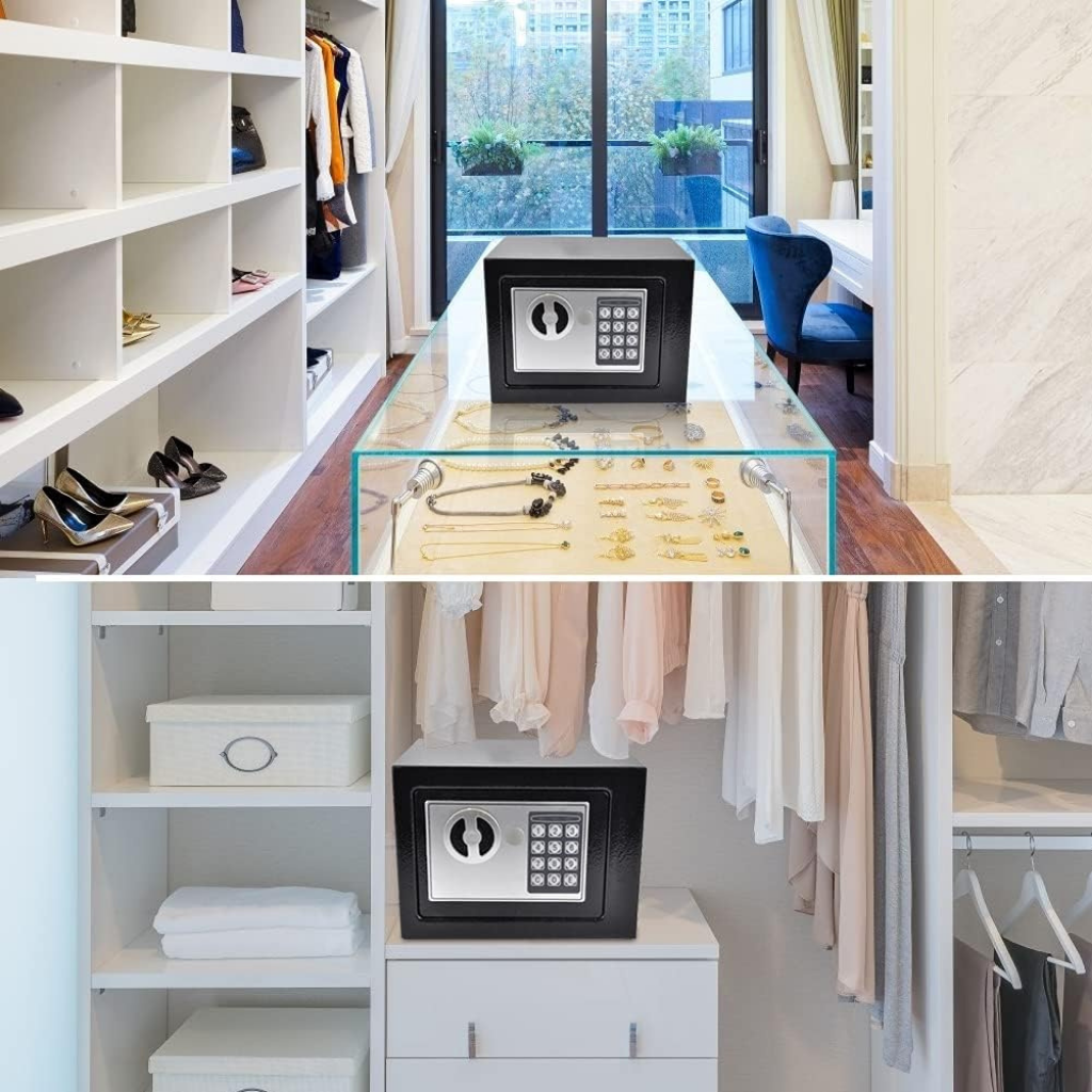 Obsah balení – trezor a příslušenství