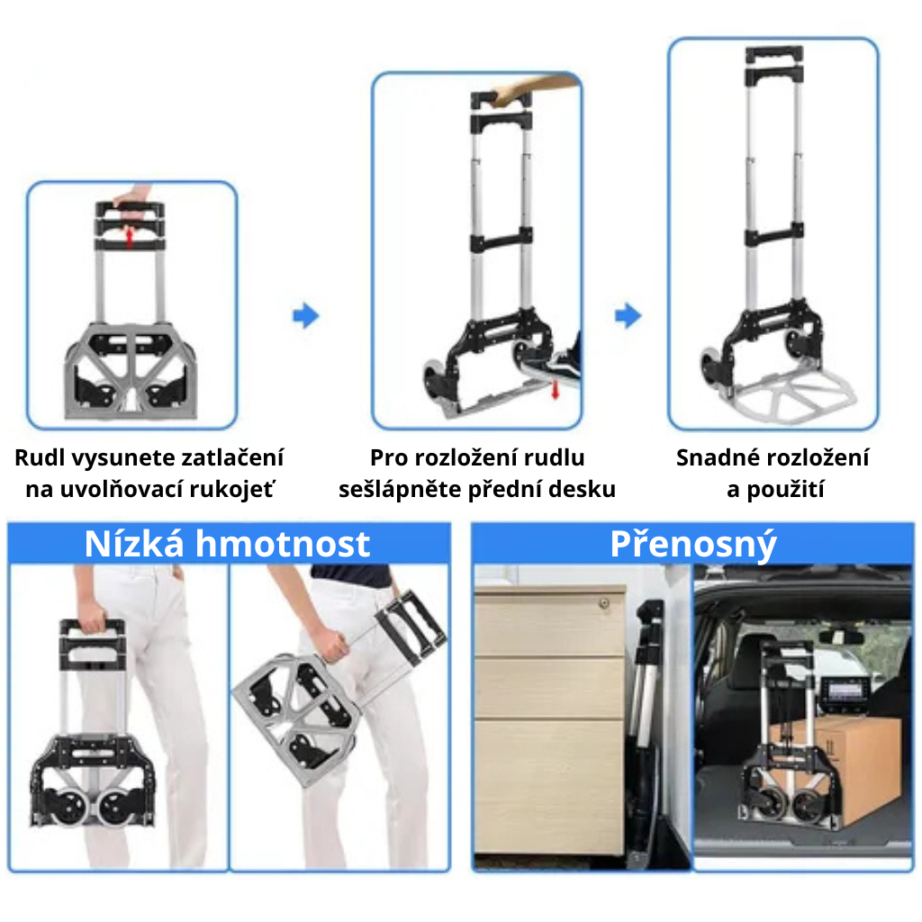 Přepravní ocelový rudl skládací Transport Profi – nosná plocha